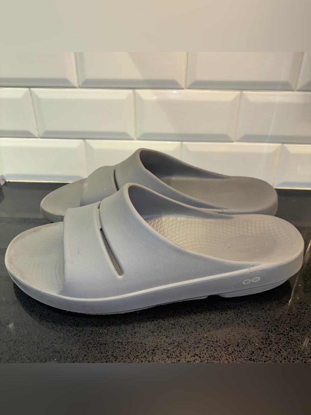 OOFOS OOahh Recovery Slide Size 14 Men’s Gray - Picture 3 of 5